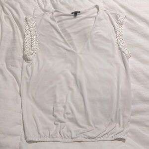 Express - V Neck Short Sleeve Blouse - Small